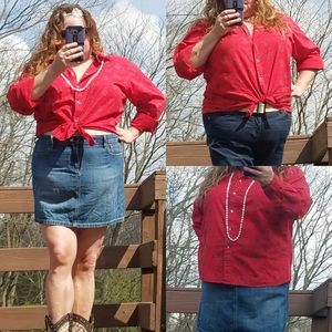 Wrangler Blues Red Horseshoe Print Fits XL/1X